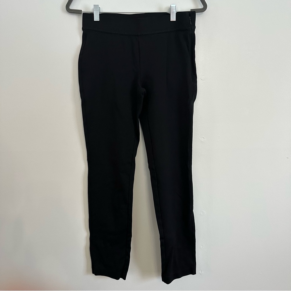 Eddie Bauer black trouser pants elastic waist zip side closure
